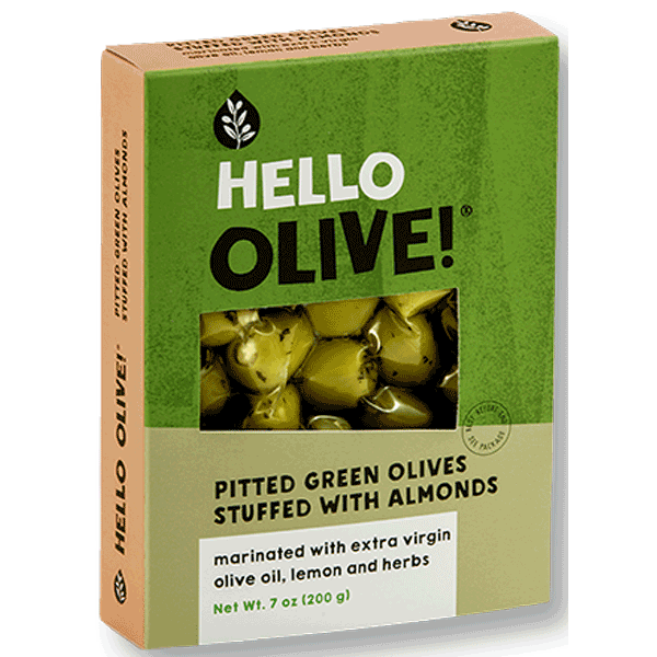 Hello Olive Pitted Green Olives Stuffed with Almonds