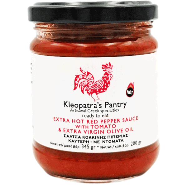 Kleopatra's Pantry Extra Hot red pepper sauce with tomato